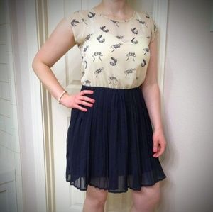 Masquerade Navy Blue & Cream Dress